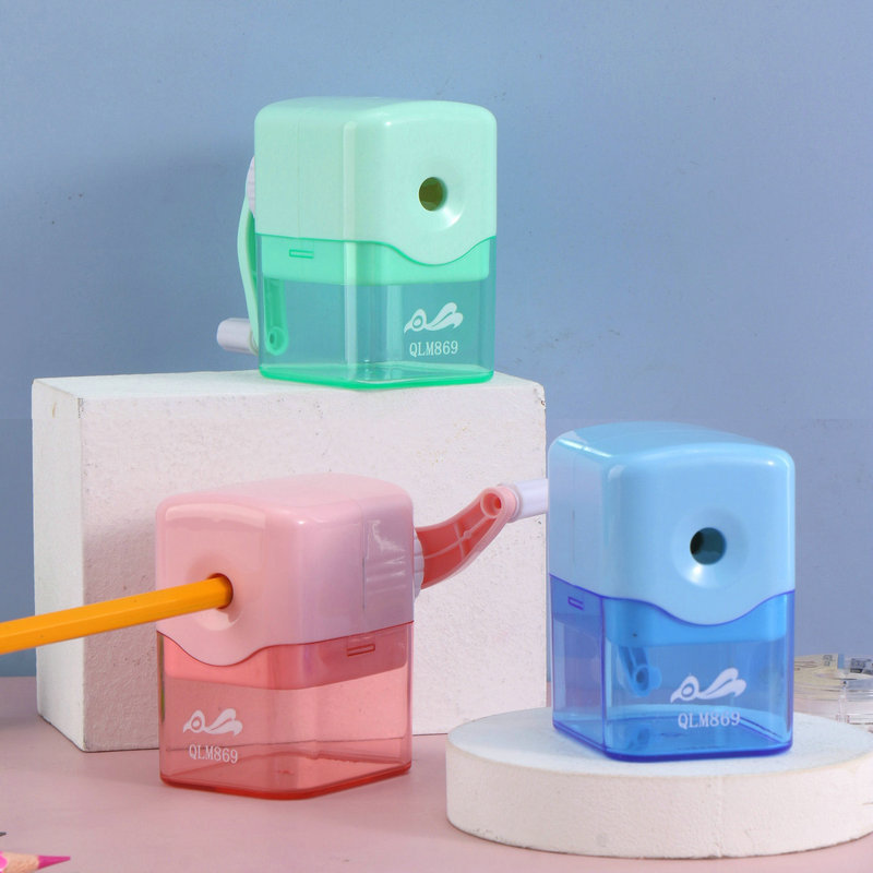 Simple Macaron Color Hand-Cranking Pencil Sharpener Pencil Sharpener Children&#039;s Student Studying Stationery Supplies Portable Pen Spinning Devices