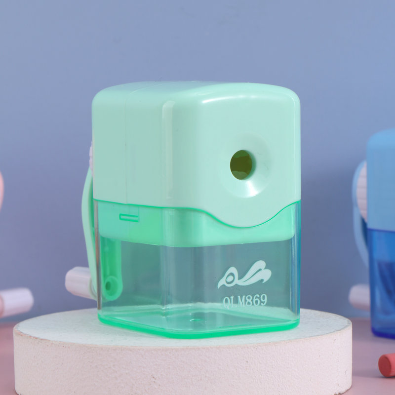 Simple Macaron Color Hand-Cranking Pencil Sharpener Pencil Sharpener Children&#039;s Student Studying Stationery Supplies Portable Pen Spinning Devices