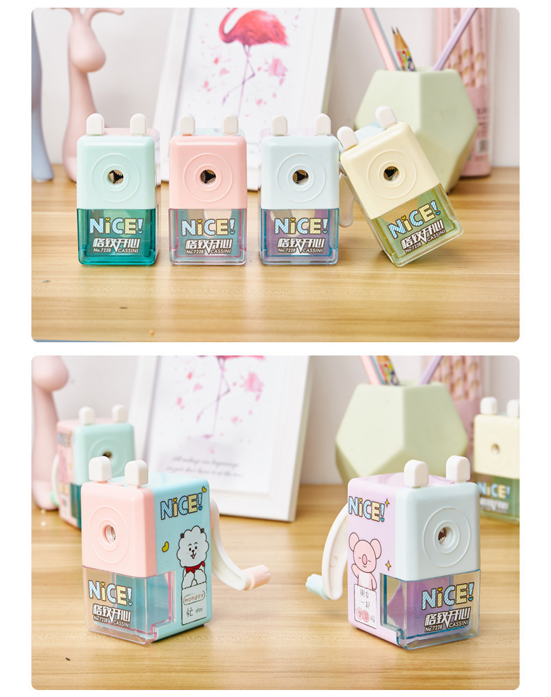 Factory Direct Supply Cute Penknife Cartoon Creative Pencil Sharpener E-Commerce Drainage Hand-Cranking Pencil Sharpener Wholesale Pencil Sharpener