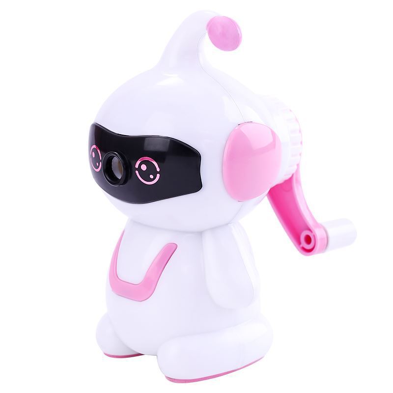Creative Stationery Robot Hand-Cranking Pencil Sharpener Cute Cartoon Pencil Sharpener Students&#039; Supplies Manual Rotation Penknife