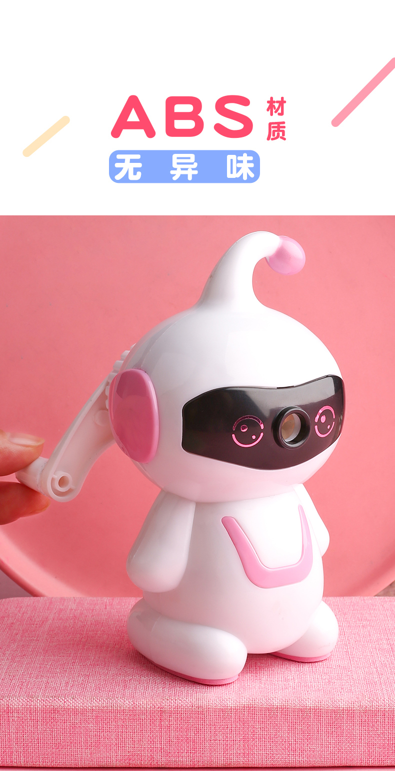 Creative Stationery Robot Hand-Cranking Pencil Sharpener Cute Cartoon Pencil Sharpener Students' Supplies Manual Rotation Penknife