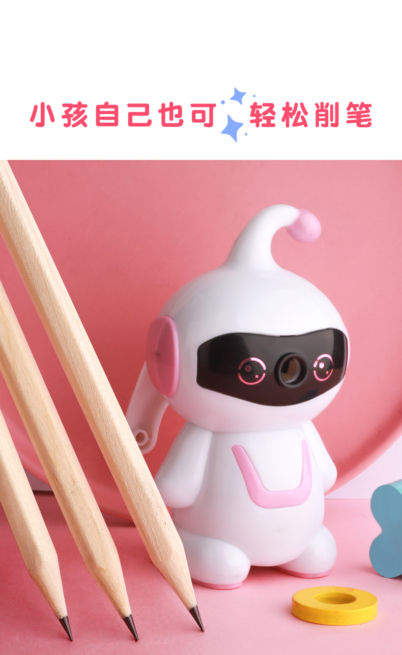Creative Stationery Robot Hand-Cranking Pencil Sharpener Cute Cartoon Pencil Sharpener Students' Supplies Manual Rotation Penknife