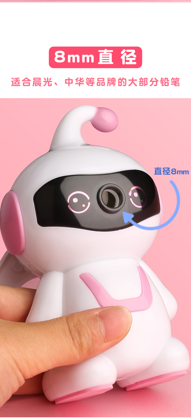 Creative Stationery Robot Hand-Cranking Pencil Sharpener Cute Cartoon Pencil Sharpener Students' Supplies Manual Rotation Penknife