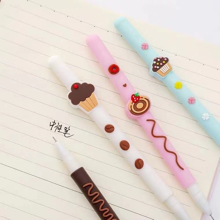 2021 New Fruit Chocolate Cartoon Gel Pen Fragrance Cute Refreshing Student Creativity Stationery Black 0.5