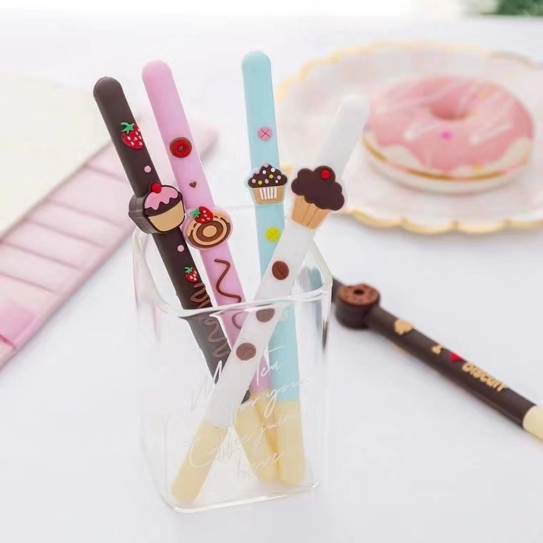 2021 New Fruit Chocolate Cartoon Gel Pen Fragrance Cute Refreshing Student Creativity Stationery Black 0.5