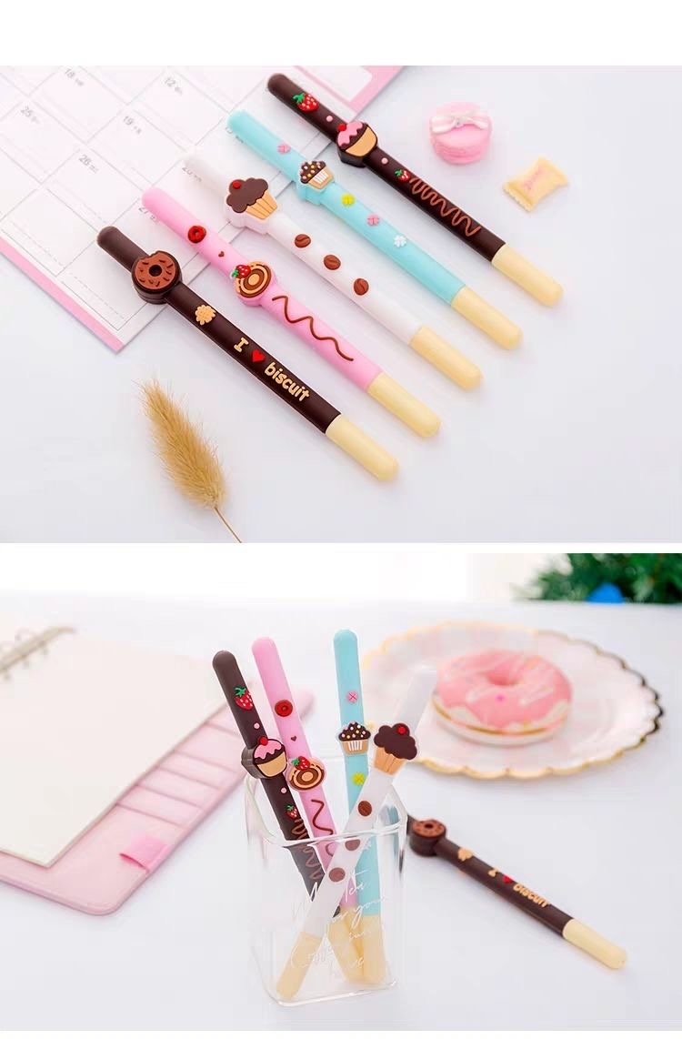 2021 New Fruit Chocolate Cartoon Gel Pen Fragrance Cute Refreshing Student Creativity Stationery Black 0.5