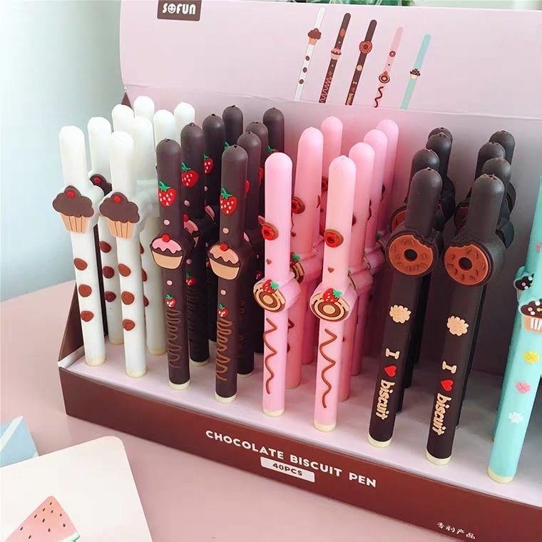 2021 New Fruit Chocolate Cartoon Gel Pen Fragrance Cute Refreshing Student Creativity Stationery Black 0.5