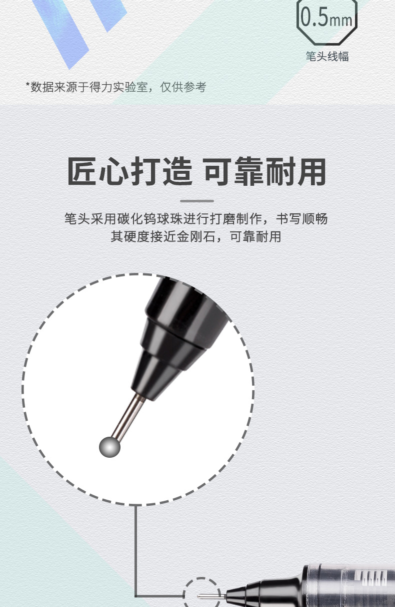 Deli S856 Full Needle Tube Roller Ball Pen Ballpoint Pen 0.5mm Gel Pen Black Red Blue Signature Pen Wholesale for Students