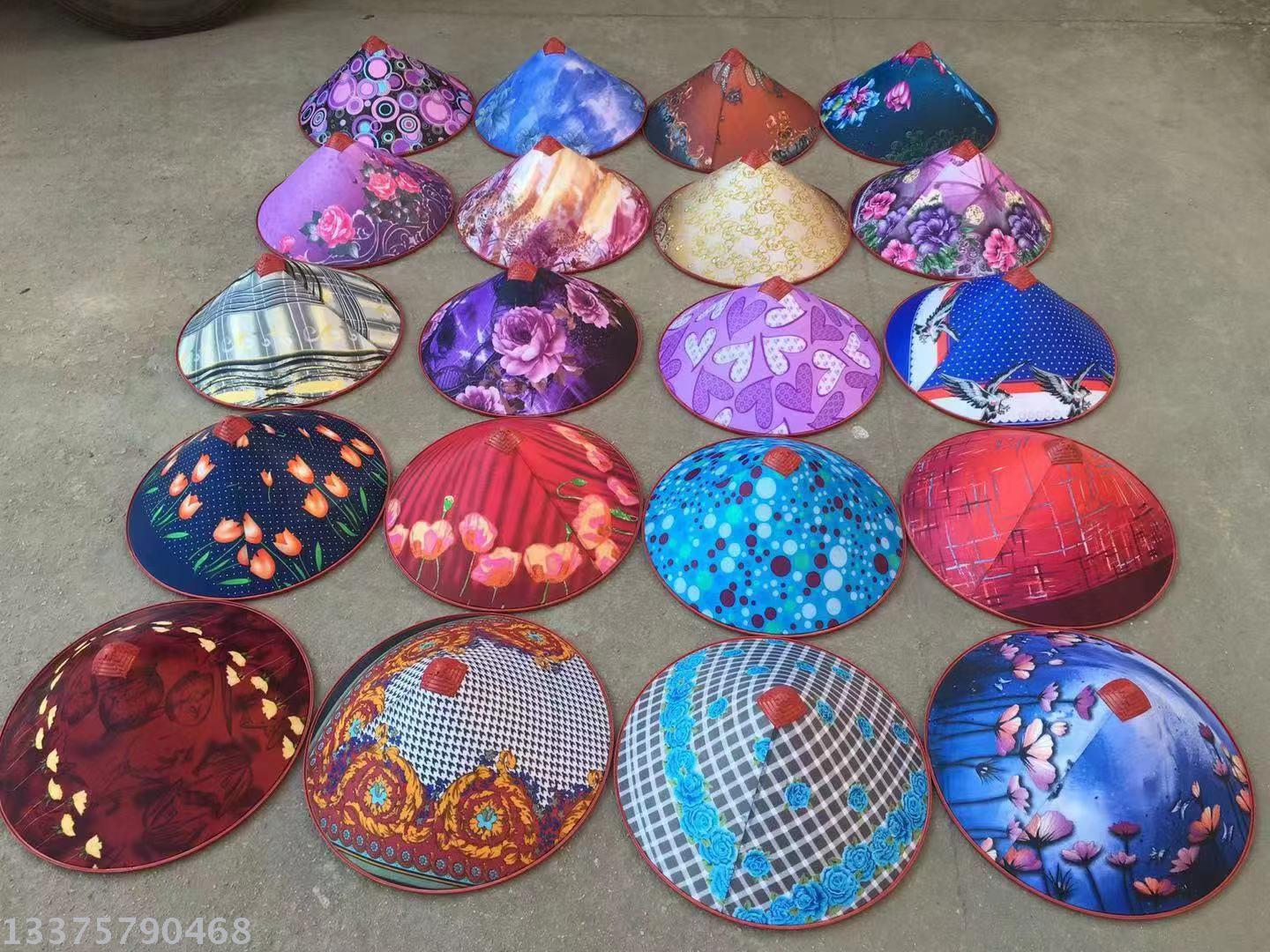 Umbrella cloth plastic hats hainan fishermen hats manufacturers wholesale Vietnamese hat sun shade flower pointy hat