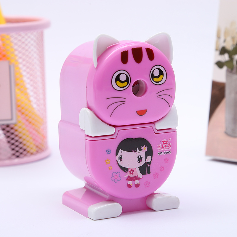 Manufacturers direct marketing creative cute spend cat pencil sharpener student cartoon pencil sharpener animal hand reeler