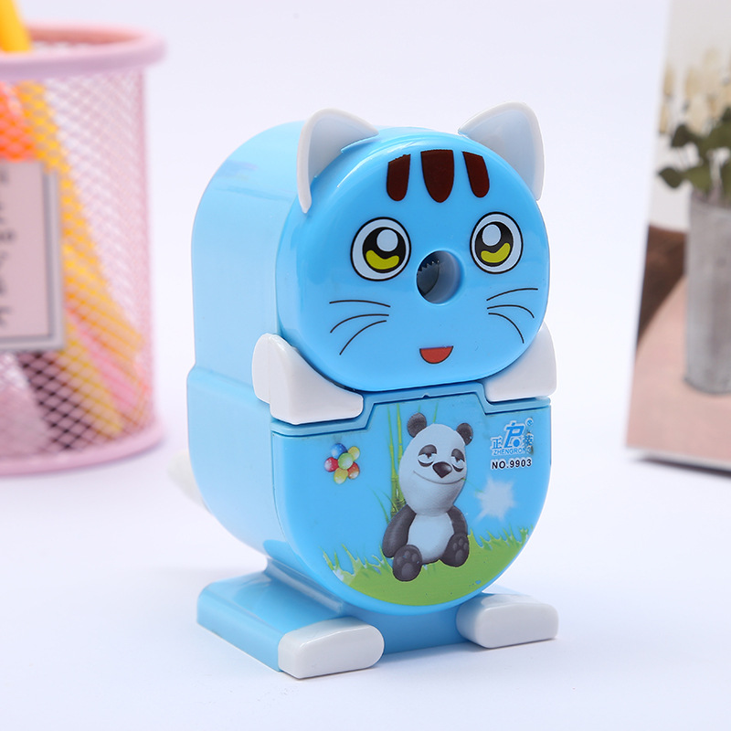 Manufacturers direct marketing creative cute spend cat pencil sharpener student cartoon pencil sharpener animal hand reeler