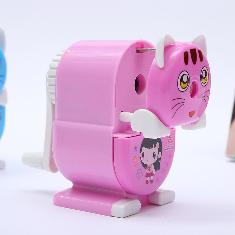 Manufacturers direct marketing creative cute spend cat pencil sharpener student cartoon pencil sharpener animal hand reeler