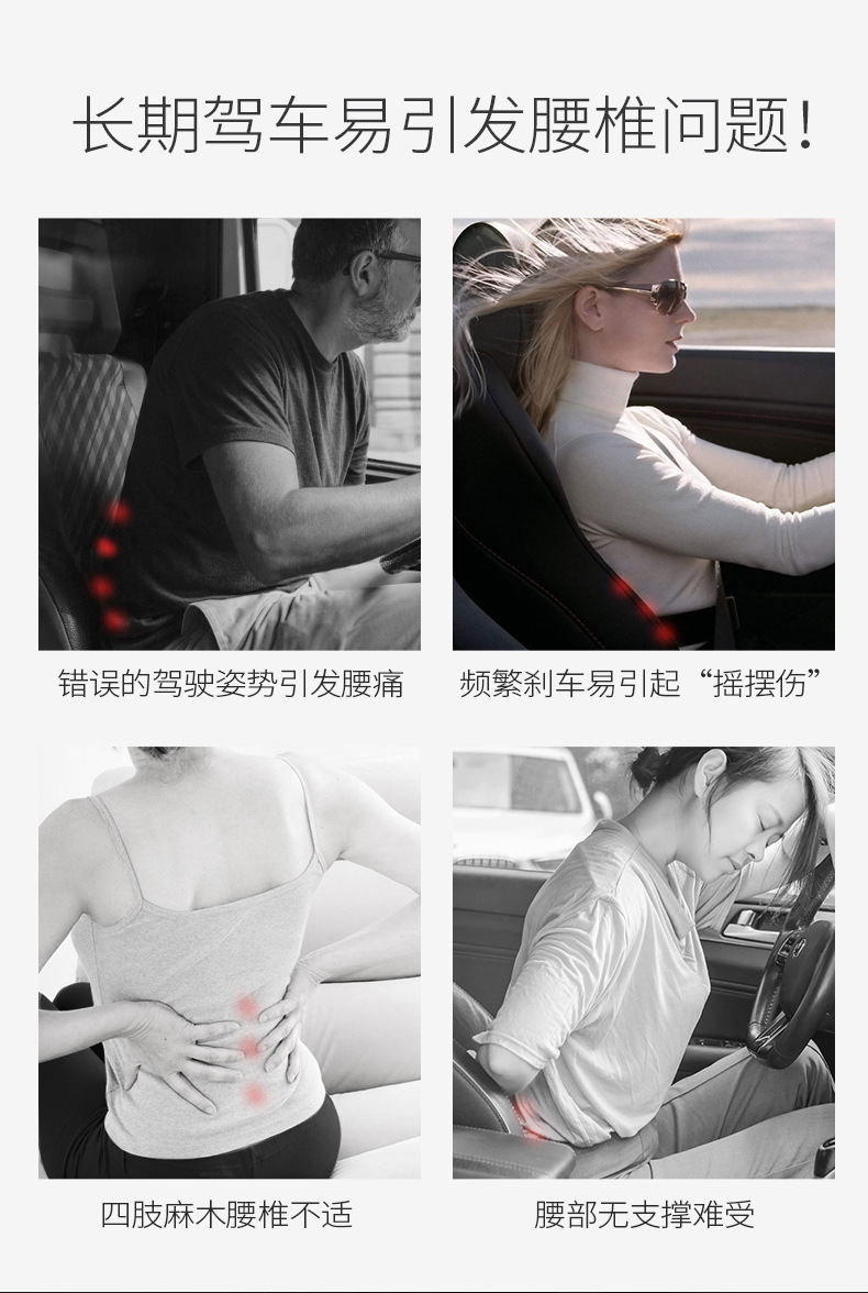 Amazon Back Cushion Waist Support Office Car Cushion Chair Car Seat Cushion Memory Cotton Pregnant Women Back Waist Pad