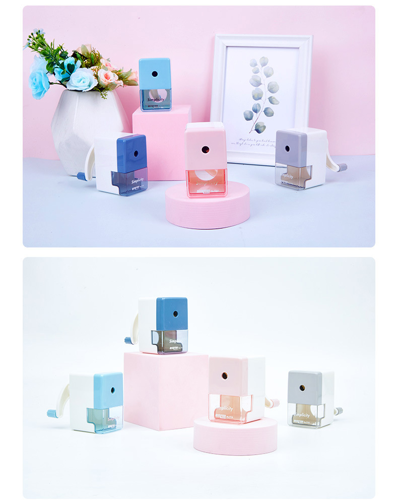 Alloy Steel Cutter Core Pencil Sharpener Cartoon Hand-Cranking Penknife Automatic Pen Feeding Pencil Sharpener Custom Drainage Pencil Shapper