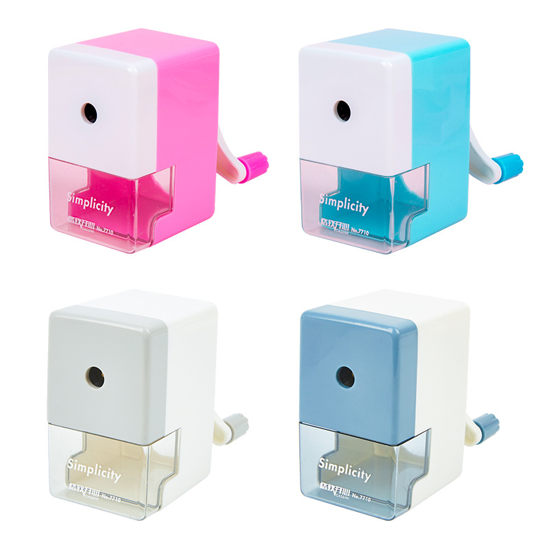 Alloy Steel Cutter Core Pencil Sharpener Cartoon Hand-Cranking Penknife Automatic Pen Feeding Pencil Sharpener Custom Drainage Pencil Shapper