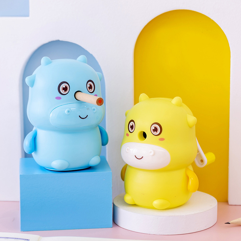 Creative Cartoon Calf Hand-Cranking Pencil Sharpener Learning Stationery Pupil Prize Automatic Lead Pencil Sharpener Pencil Sharpener