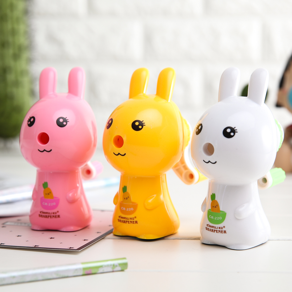 Changli 220 Student Cartoon Rabbit Automatic Advance and Retreat Lead Pencil Sharpener Hand-Cranked