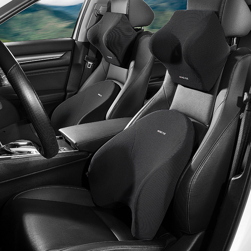 Automotive Headrest Memory Foam Lumbar Pillow Car Memory Pillow Back Cushion Car Seat Back Car Waist Support One Piece Dropshipping