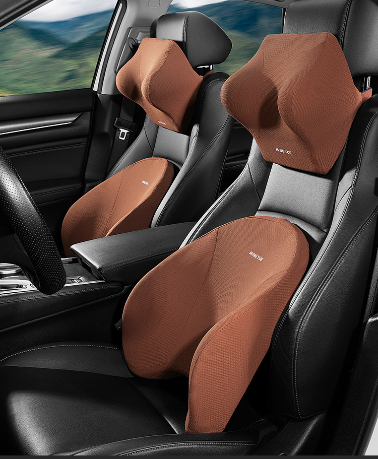 Automotive Headrest Memory Foam Lumbar Pillow Car Memory Pillow Back Cushion Car Seat Back Car Waist Support One Piece Dropshipping