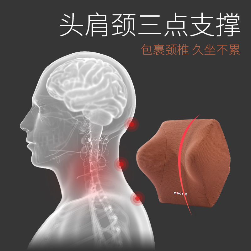 Automotive Headrest Memory Foam Lumbar Pillow Car Memory Pillow Back Cushion Car Seat Back Car Waist Support One Piece Dropshipping