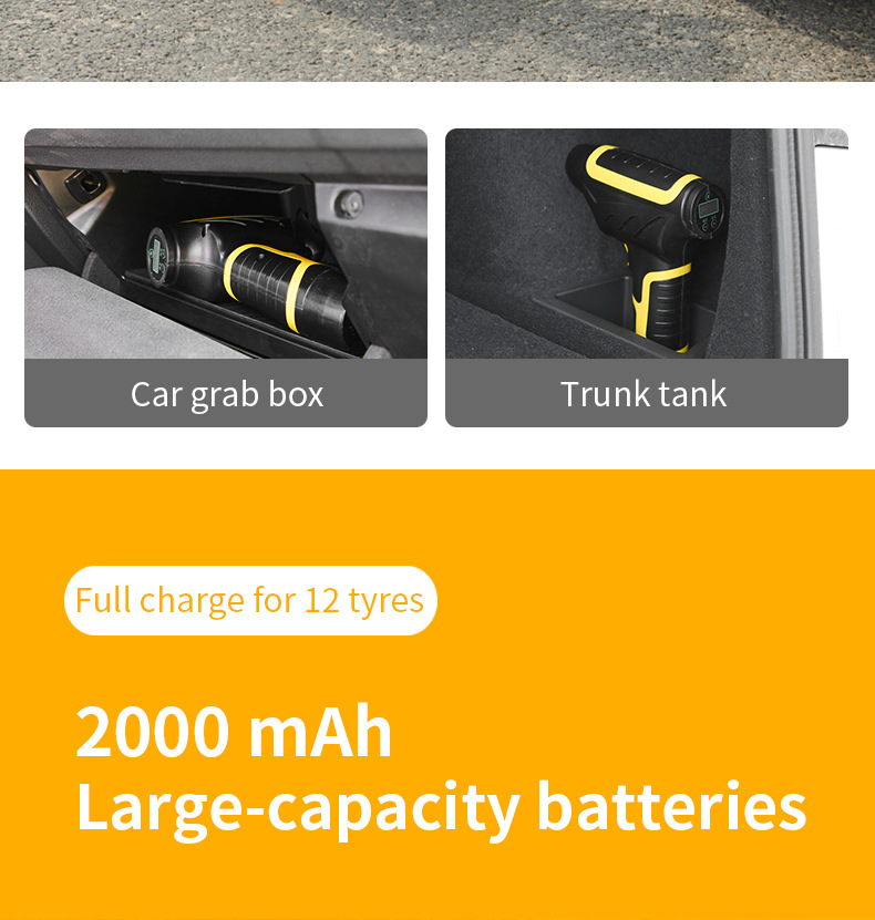 Vehicle Air Pump Car Inflatable Car Portable Electric Intelligent Multi-Function Tire Inflator Wireless Vehicle Air Pump Car Inflatable Car Portable Electric Intelligent Multi-Function Tire Inflator Wireless