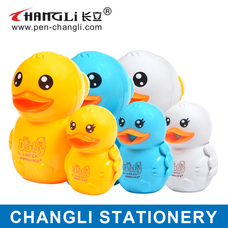 Changli 218 Student Cartoon 1 plus 1 Mother Duck Automatic Advance and Retreat Lead Pencil Sharpener Hand-Cranking