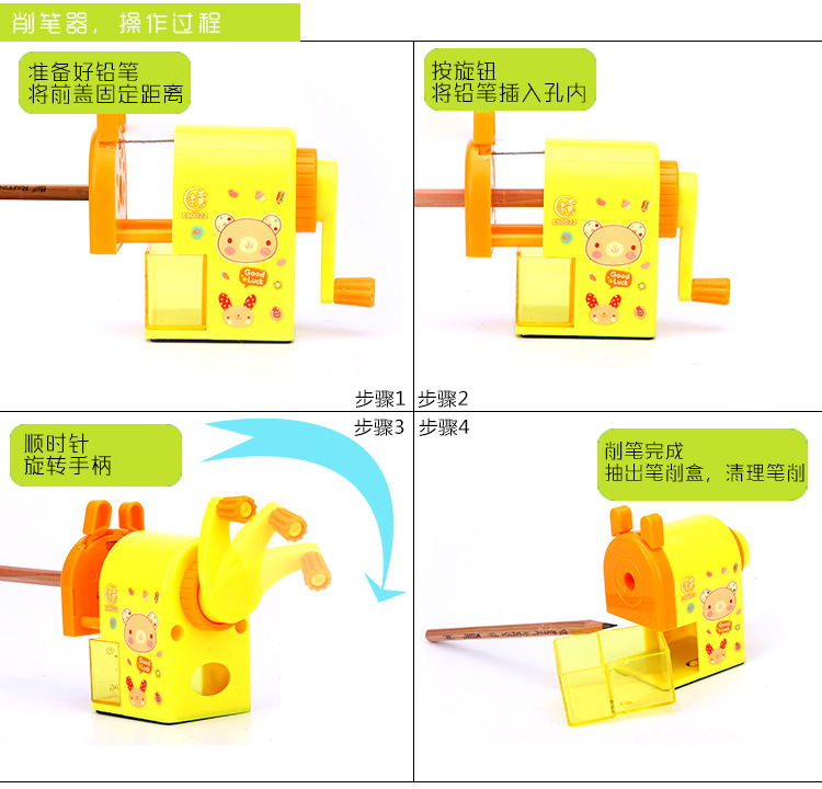 Manufacturers Produce Zinc Alloy Steel Knife Penknife E-Commerce Hand-Cranking Pencil Sharpener Student Creativity Customized Stationery