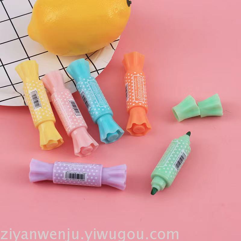 Double-Headed Mini Fluorescent Pen 6-Color Marking Pen Color Marking Pen Creative Student Marking Pen Candy Highlighter Double-Headed Mini Fluorescent Pen 6-Color Marking Pen Color Marking Pen Creative Student Marking Pen Candy Highlighter