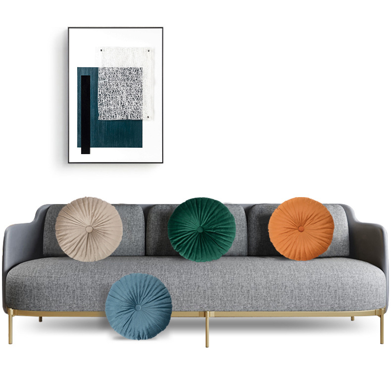 Modern Minimalist Small Pumpkin round Pillow Back Cushion Office Seat Back Living Room Sofa Bay Window Cushion Pillow with Core