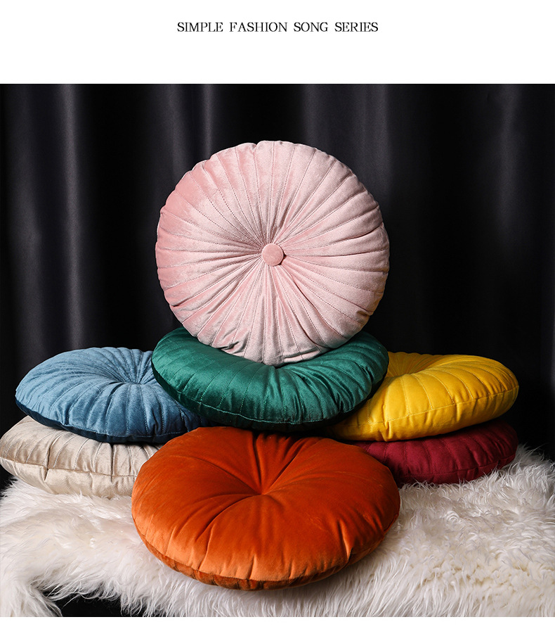 Modern Minimalist Small Pumpkin round Pillow Back Cushion Office Seat Back Living Room Sofa Bay Window Cushion Pillow with Core