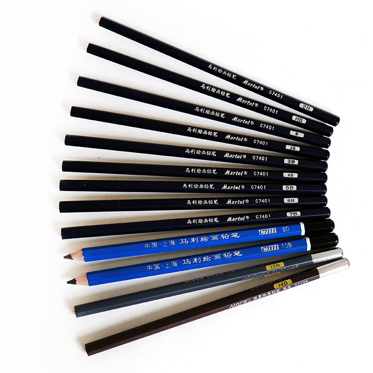 Marley 2B Pencil Wholesale 14b Matte Extra Thick Painting Brush Sketch Soft, Medium and Hard Charcoal Pen Endless Lead Pen 2B