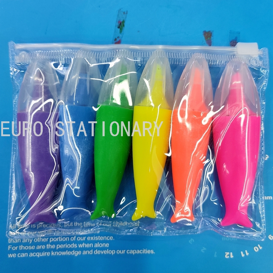 Highlighter Fish-Shaped Knife Head Highlighter Bag Fish-Shaped Pen Factory Direct Sales Mini Promotional  Fluorescent