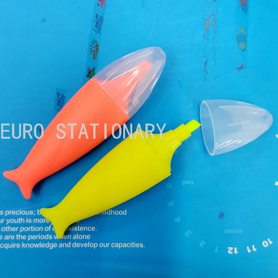 Highlighter Fish-Shaped Knife Head Highlighter Bag Fish-Shaped Pen Factory Direct Sales Mini Promotional  Fluorescent