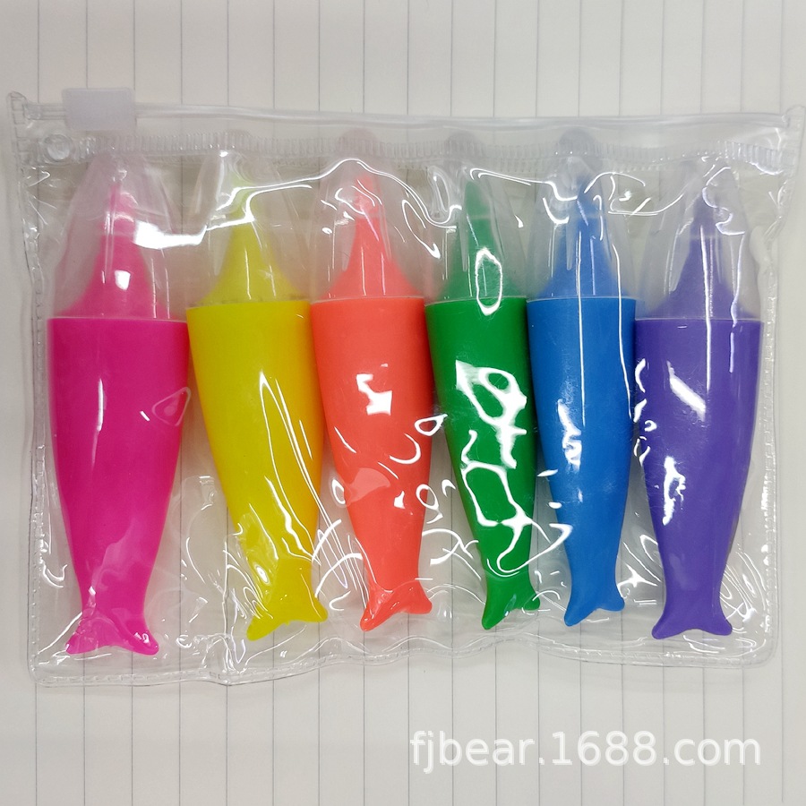 Highlighter Fish-Shaped Knife Head Highlighter Bag Fish-Shaped Pen Factory Direct Sales Mini Promotional Fluorescent Highlighter Fish-Shaped Knife Head Highlighter Bag Fish-Shaped Pen Factory Direct Sales Mini Promotional Fluorescent