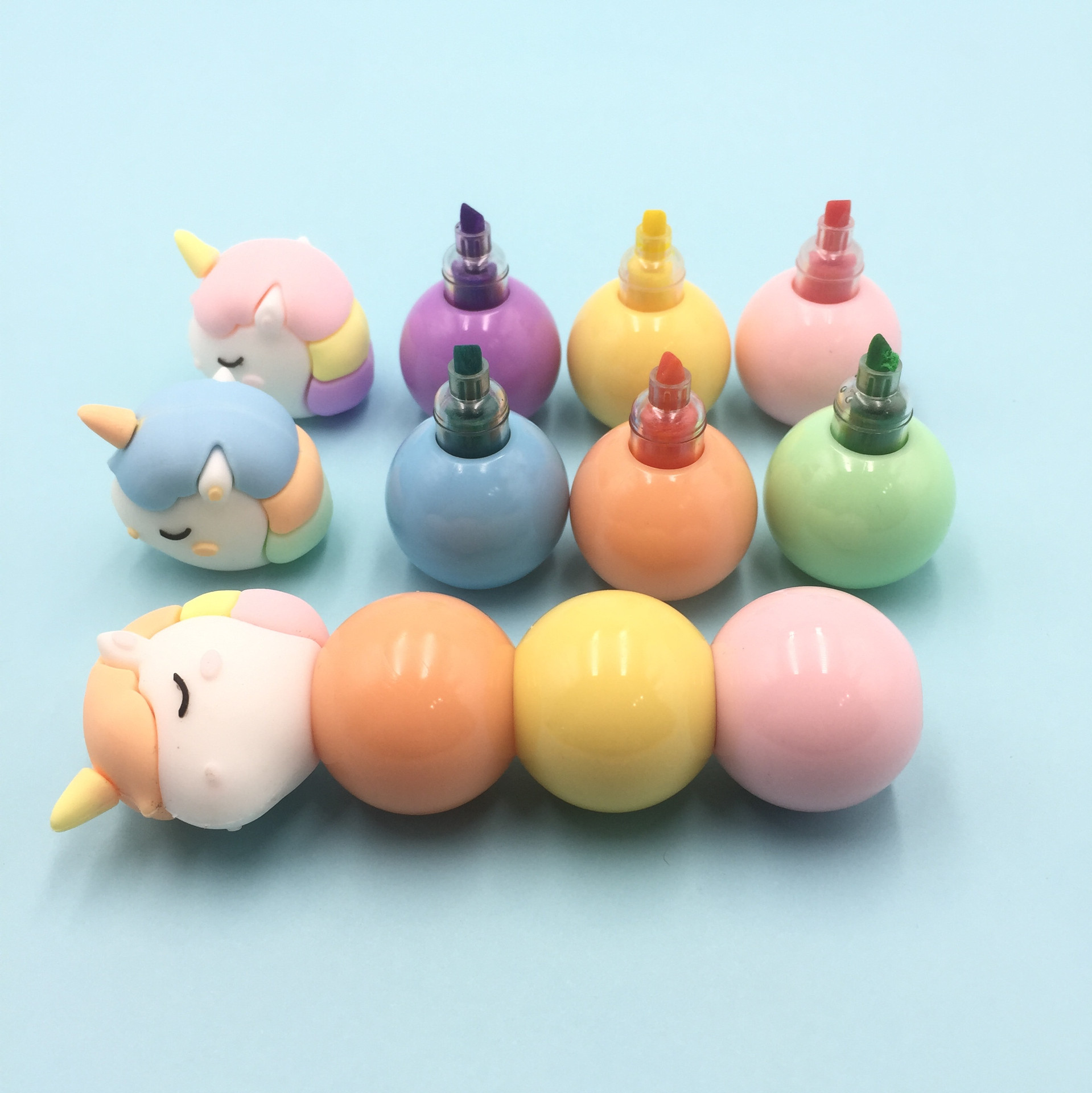 Korean Silicone Unicorn Fluorescent Pen Building Blocks Splicing Assembly Macaron Color Highlighter Key Mark Hand Account Pen Korean Silicone Unicorn Fluorescent Pen Building Blocks Splicing Assembly Macaron Color Highlighter Key Mark Hand Account Pen