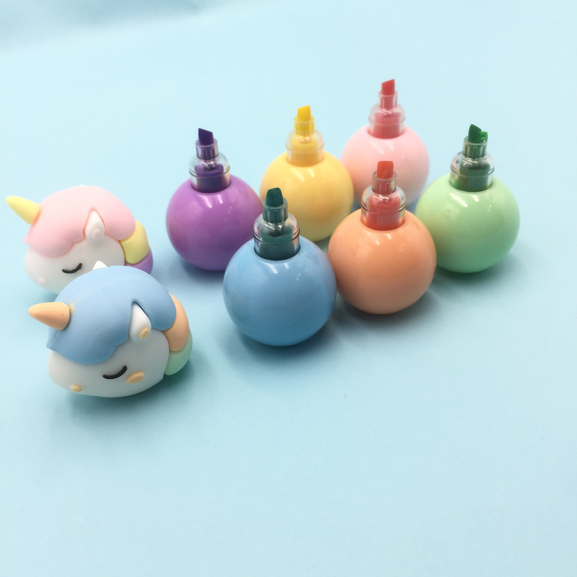 Korean Silicone Unicorn Fluorescent Pen Building Blocks Splicing Assembly Macaron Color Highlighter Key Mark Hand Account Pen Korean Silicone Unicorn Fluorescent Pen Building Blocks Splicing Assembly Macaron Color Highlighter Key Mark Hand Account Pen