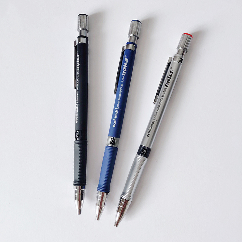 Baile Baile BL-520A 2.0mm Propelling Pencil 2B Exam Press Core Drawing and Writing Propelling Pencil