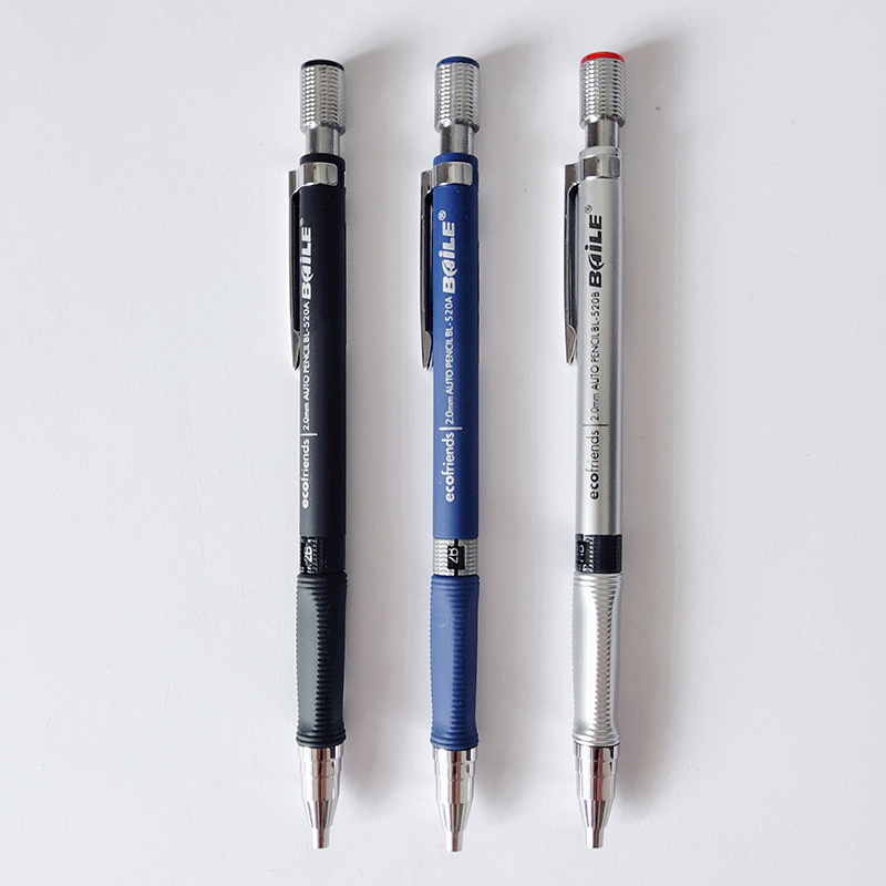 Baile Baile BL-520A 2.0mm Propelling Pencil 2B Exam Press Core Drawing and Writing Propelling Pencil Baile Baile BL-520A 2.0mm Propelling Pencil 2B Exam Press Core Drawing and Writing Propelling Pencil