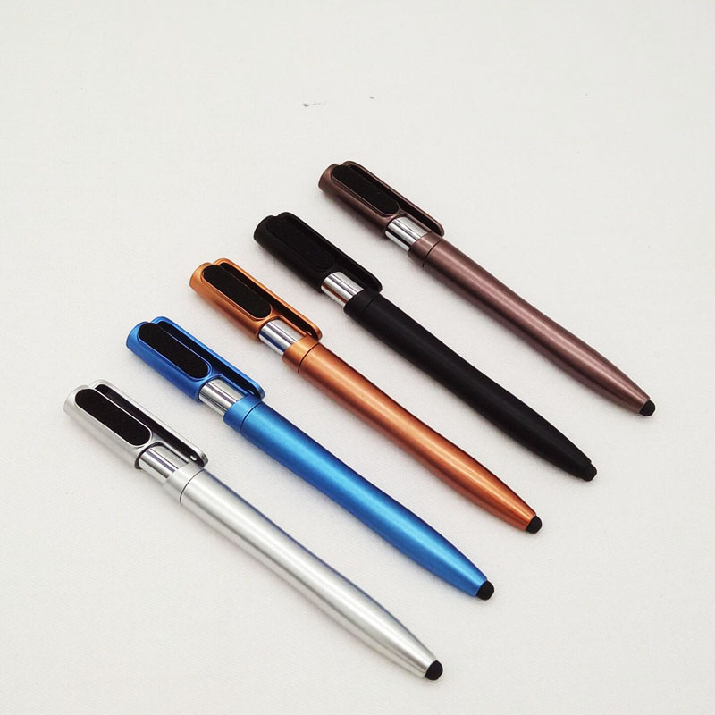 Highlighter + ballpoint pen + stand + screen wipe + touch capacitance pen five in one gift pen