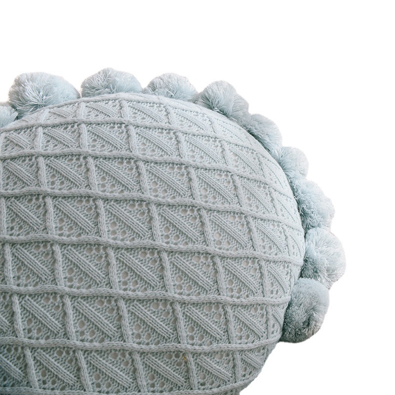 Nordic Simple Wool Knitted Ball Cushion Living Room Bedroom Couch Pillow Office Seat Back Afternoon Nap Pillow