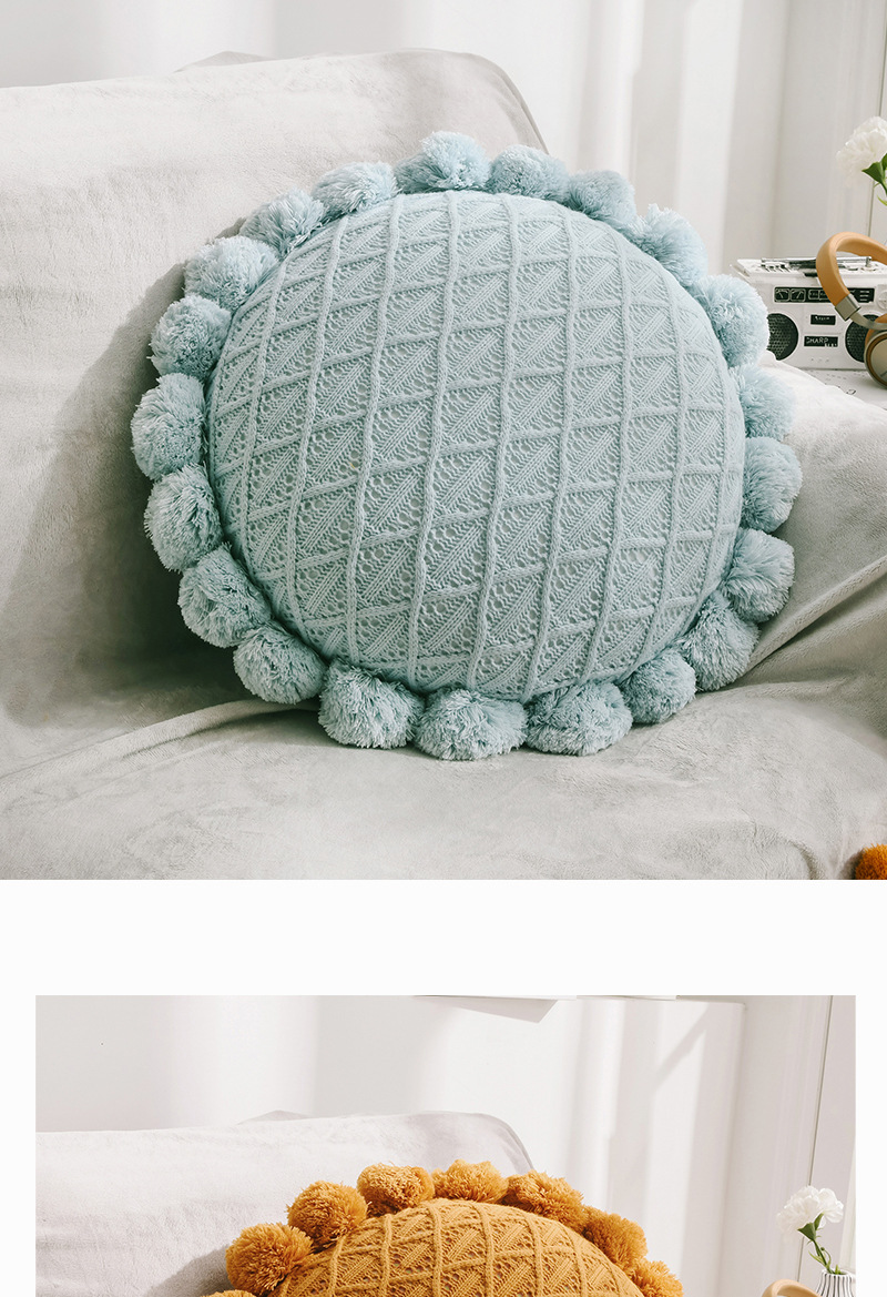 Nordic Simple Wool Knitted Ball Cushion Living Room Bedroom Couch Pillow Office Seat Back Afternoon Nap Pillow