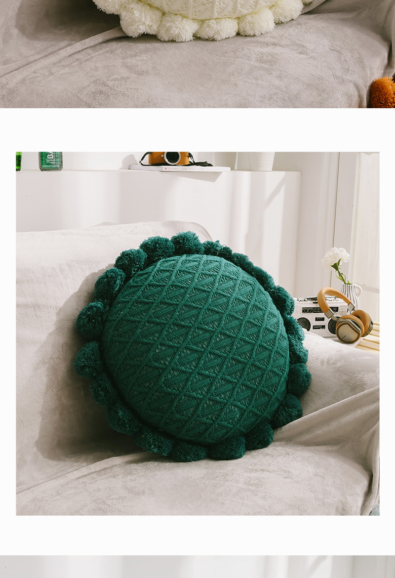 Nordic Simple Wool Knitted Ball Cushion Living Room Bedroom Couch Pillow Office Seat Back Afternoon Nap Pillow