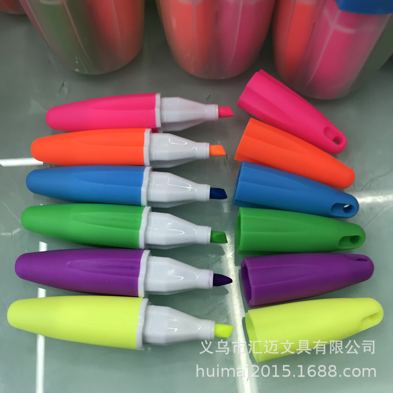 The new highlighter mini children's slant head barrel fleet-drop-colored highlighter cross-border The new highlighter mini children's slant head barrel fleet-drop-colored highlighter cross-border