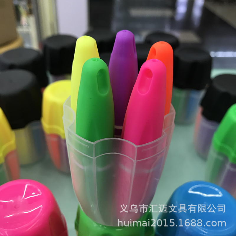 The new highlighter mini children's slant head barrel fleet-drop-colored highlighter cross-border The new highlighter mini children's slant head barrel fleet-drop-colored highlighter cross-border
