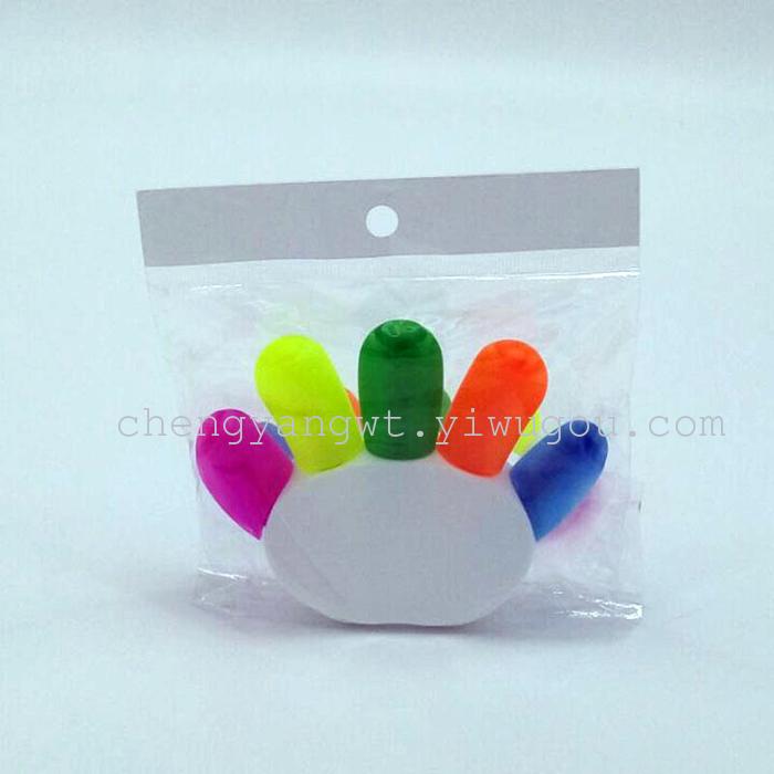 Creative Korean stationery colored palm shape fluorescent pen highlighter colored fluorescent pen finger personality Creative Korean stationery colored palm shape fluorescent pen highlighter colored fluorescent pen finger personality