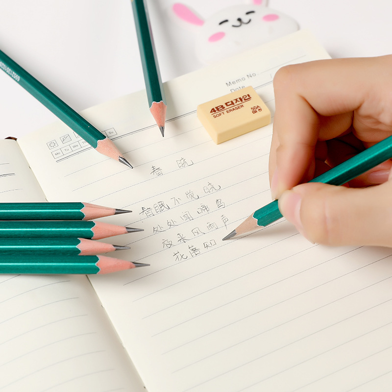 Zhibang 101hb Writing 2B Drawing Exam Recommended Coated Pencil Children Hexagonal Wooden Green Pencil