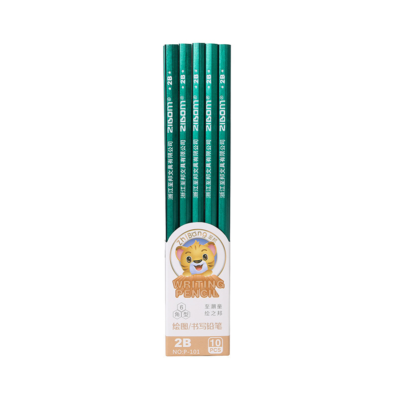 Zhibang 101hb Writing 2B Drawing Exam Recommended Coated Pencil Children Hexagonal Wooden Green Pencil Zhibang 101hb Writing 2B Drawing Exam Recommended Coated Pencil Children Hexagonal Wooden Green Pencil