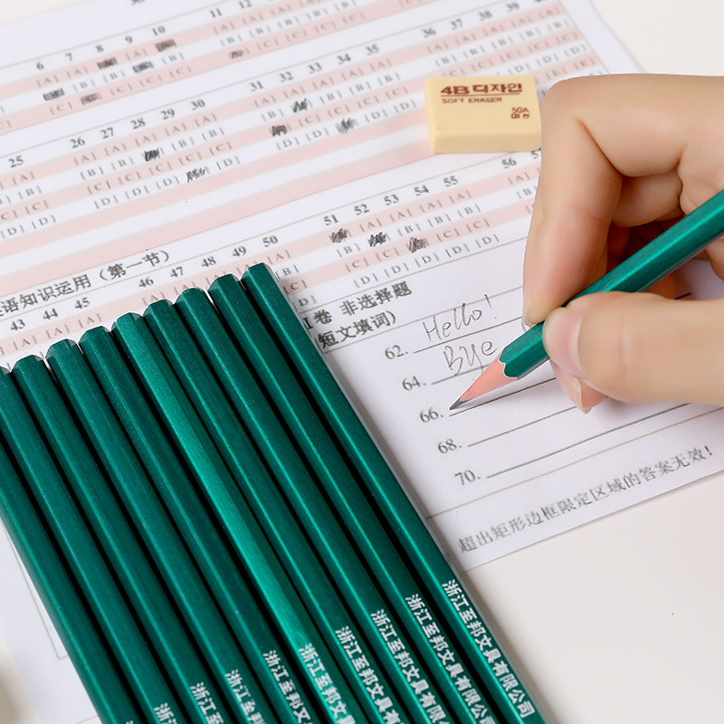 Zhibang 101hb Writing 2B Drawing Exam Recommended Coated Pencil Children Hexagonal Wooden Green Pencil Zhibang 101hb Writing 2B Drawing Exam Recommended Coated Pencil Children Hexagonal Wooden Green Pencil