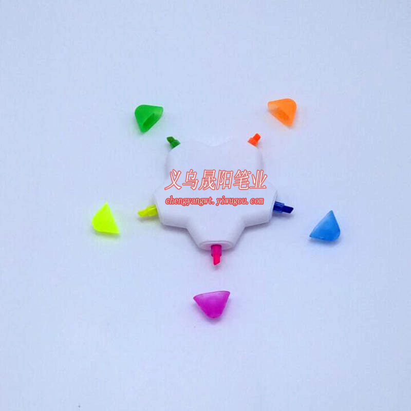 Five star sharp fluorescent pen creative fluorescent pen Pentagram highlighter more than and 5 Jinhua fluorescent pen