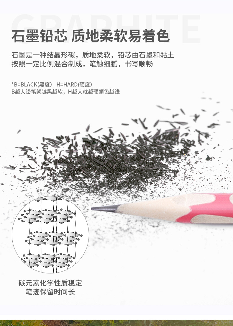Deli Office Supplies Groove Pencil HB/2B Elementary School Student Sketch Drawing Painting Writing Pencil 30 Barrel